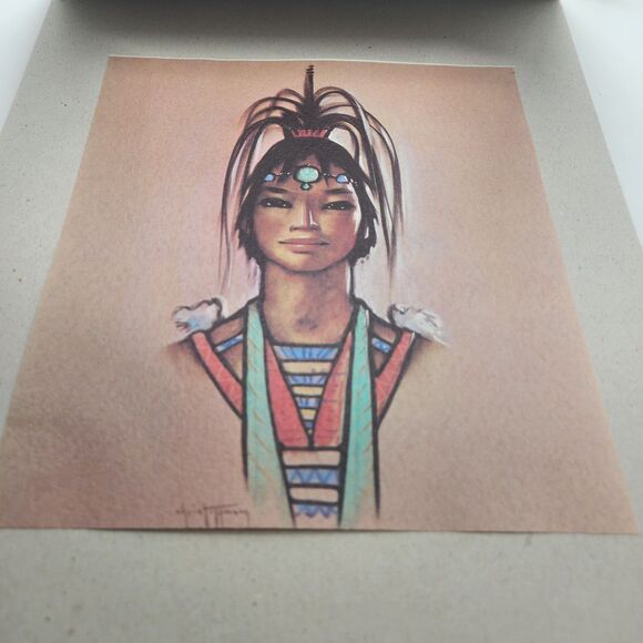 Vintage Gerda Christoffersen NATIVE AMERICAN Man Screen Print - Picture 5 of 6